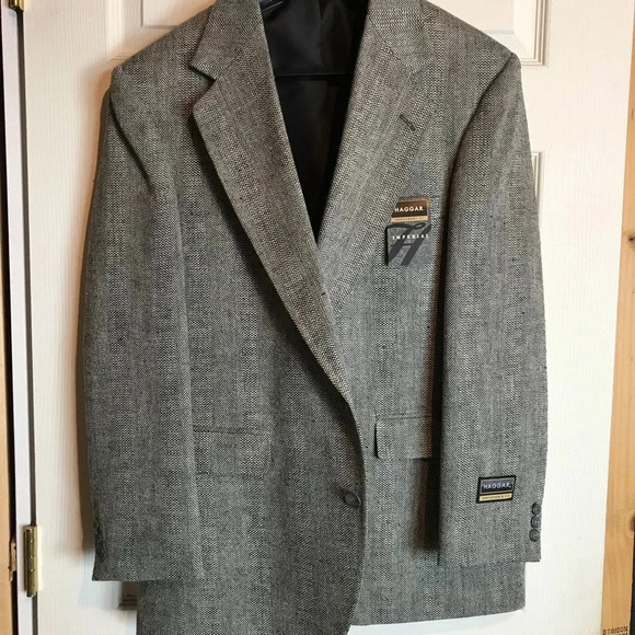 NWT Haggar Blazer Herringbone 40R Sport Coat - Picture 1 of 10